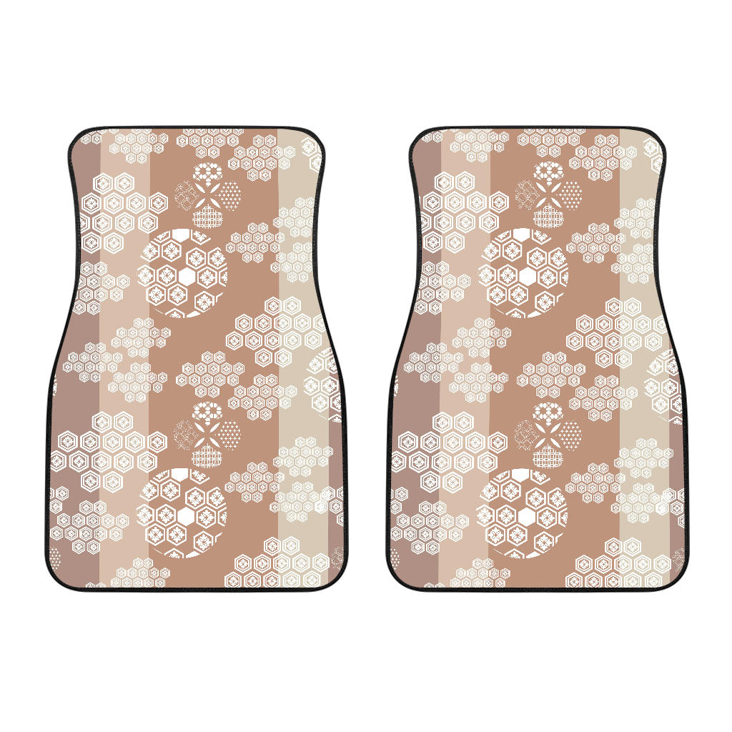 Beautiful Hexagon Japanese  Pattern Front Car Mats