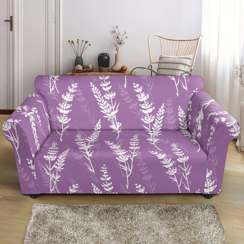 Lavender Flowers Purple Pattern Loveseat Couch Slipcover