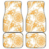 Hand Drawn Orange Fruit Pattern Front And Back Car Mats
