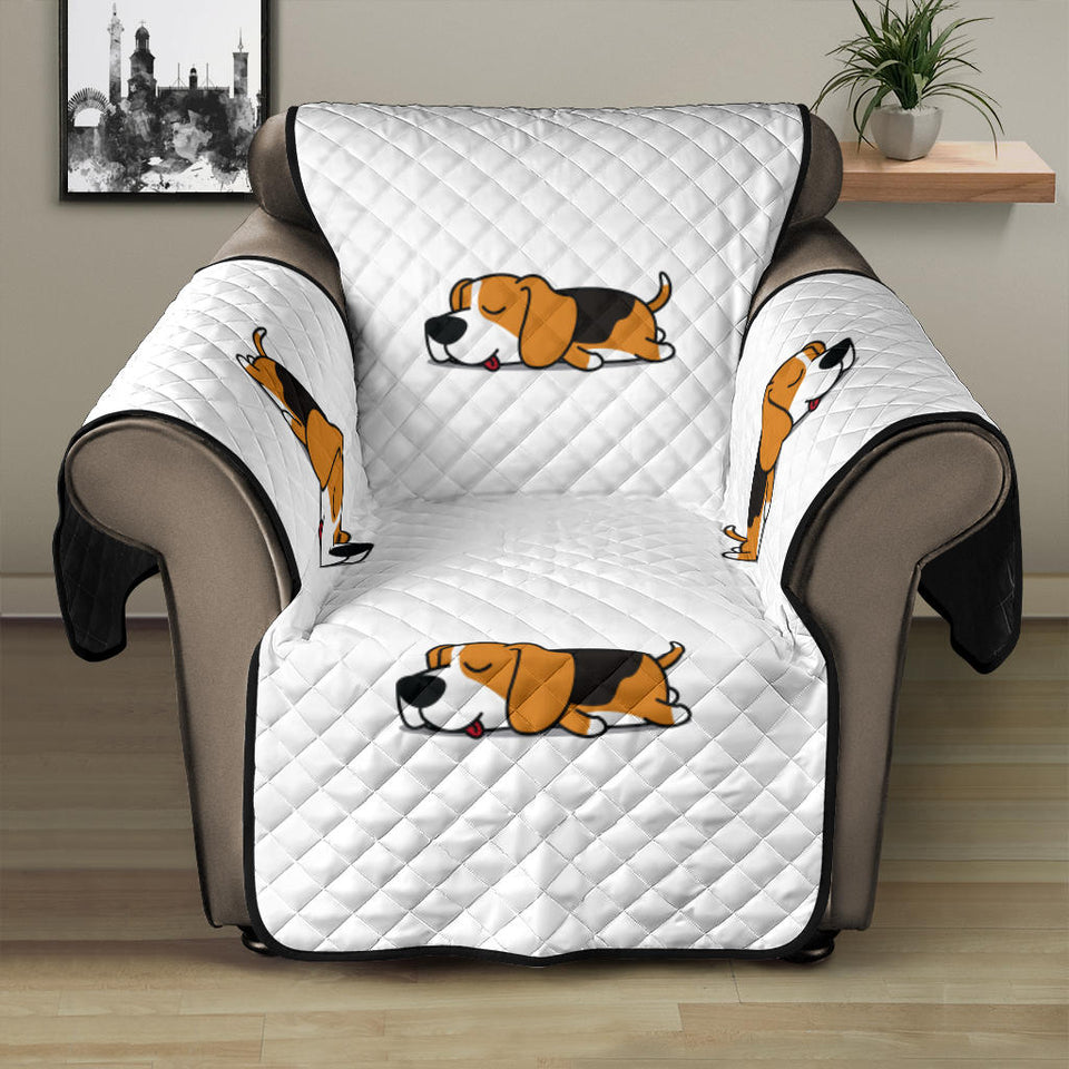 Cute beagle dog sleeping pattern Recliner Cover Protector