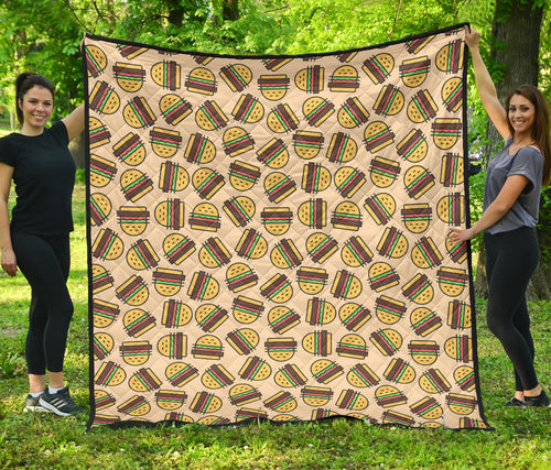 Hamburger Pattern Print Design 01 Premium Quilt