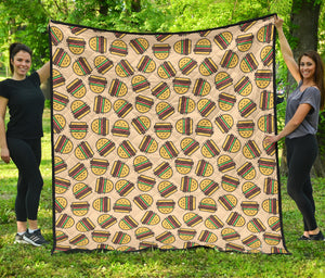 Hamburger Pattern Print Design 01 Premium Quilt