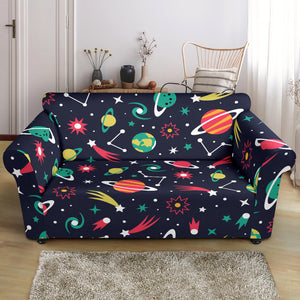 Colorful Space Pattern Planet Star Loveseat Couch Slipcover