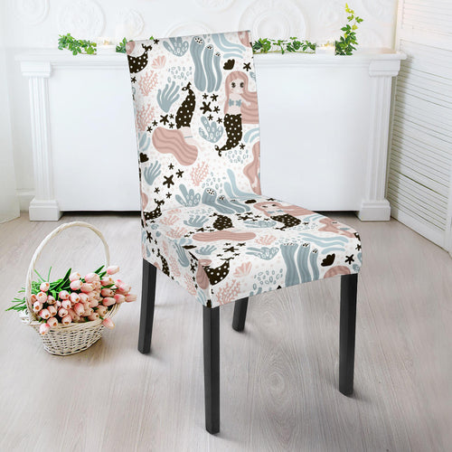 Cute Mermaid Pattern Dining Chair Slipcover