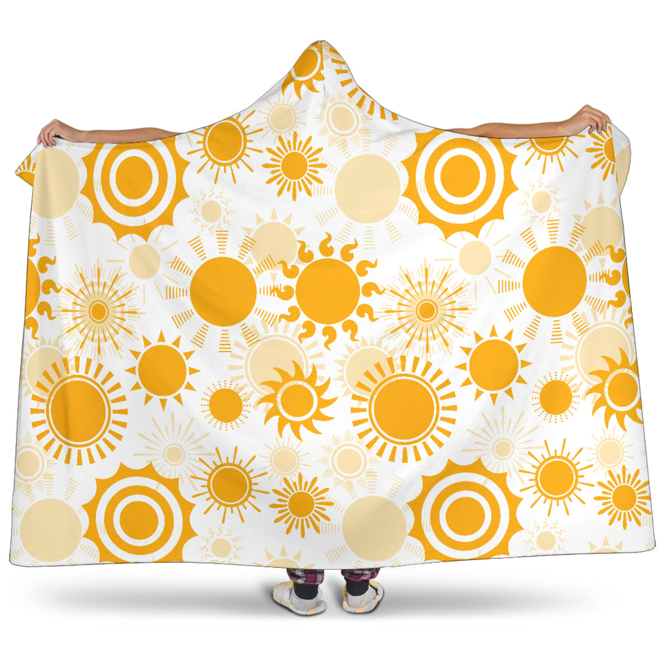 Sun Design Pattern Hooded Blanket