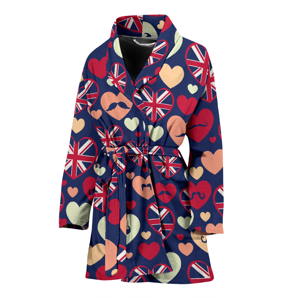 British Pattern Print Design 02 Women's Bathrobe