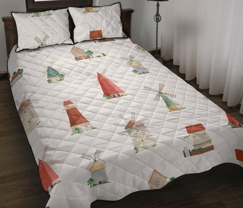 windmill design pattern Quilt Bed Set