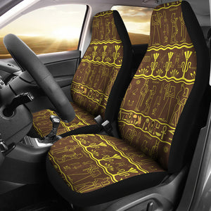 Egypt Hieroglyphics Pattern Print Design 03 Universal Fit Car Seat Covers