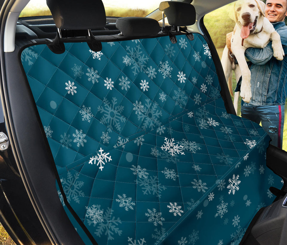 Snowflake Pattern Dark Background Dog Car Seat Covers
