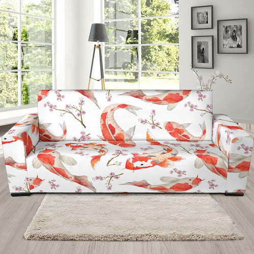 Watercolor Koi Fish Carp Fish Pattern Sofa Slipcover