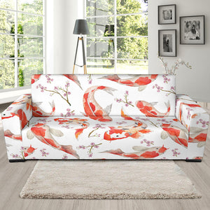 Watercolor Koi Fish Carp Fish Pattern Sofa Slipcover