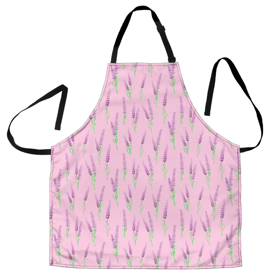 Lavender Pattern Pink Background Adjustable Apron