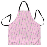 Lavender Pattern Pink Background Adjustable Apron