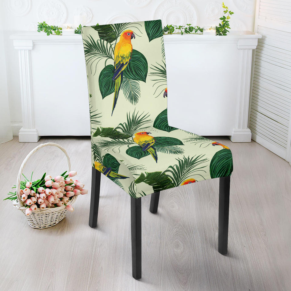 Beautiful Parrot Palm Leaves Pattern Dining Chair Slipcover