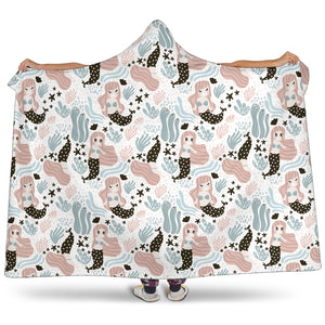 Cute Mermaid Pattern Hooded Blanket