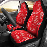 Sushi Pattern Red Background  Universal Fit Car Seat Covers