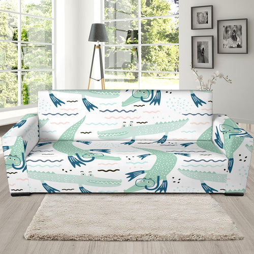 Crocodile Diver Pattern Sofa Slipcover