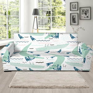 Crocodile Diver Pattern Sofa Slipcover
