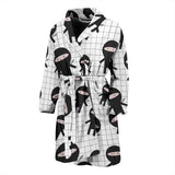 Ninja Pattern Plaid Background Men'S Bathrobe