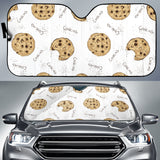 Sketch Style Cookie Pattern Car Sun Shade