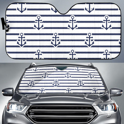 Anchor Rope Nautical  Pattern Car Sun Shade