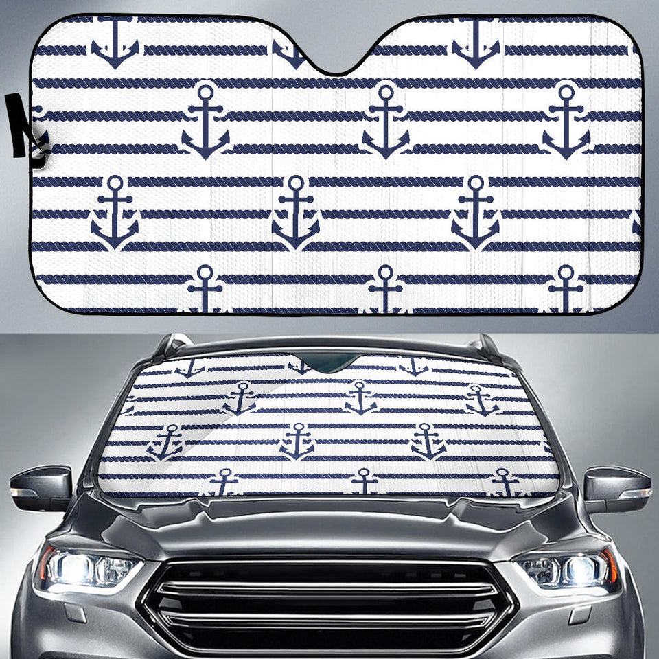 Anchor Rope Nautical  Pattern Car Sun Shade