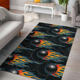 Bowling Balls Flame Pattern Area Rug