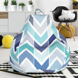 Zigzag  Chevron Blue Pattern Bean Bag Cover