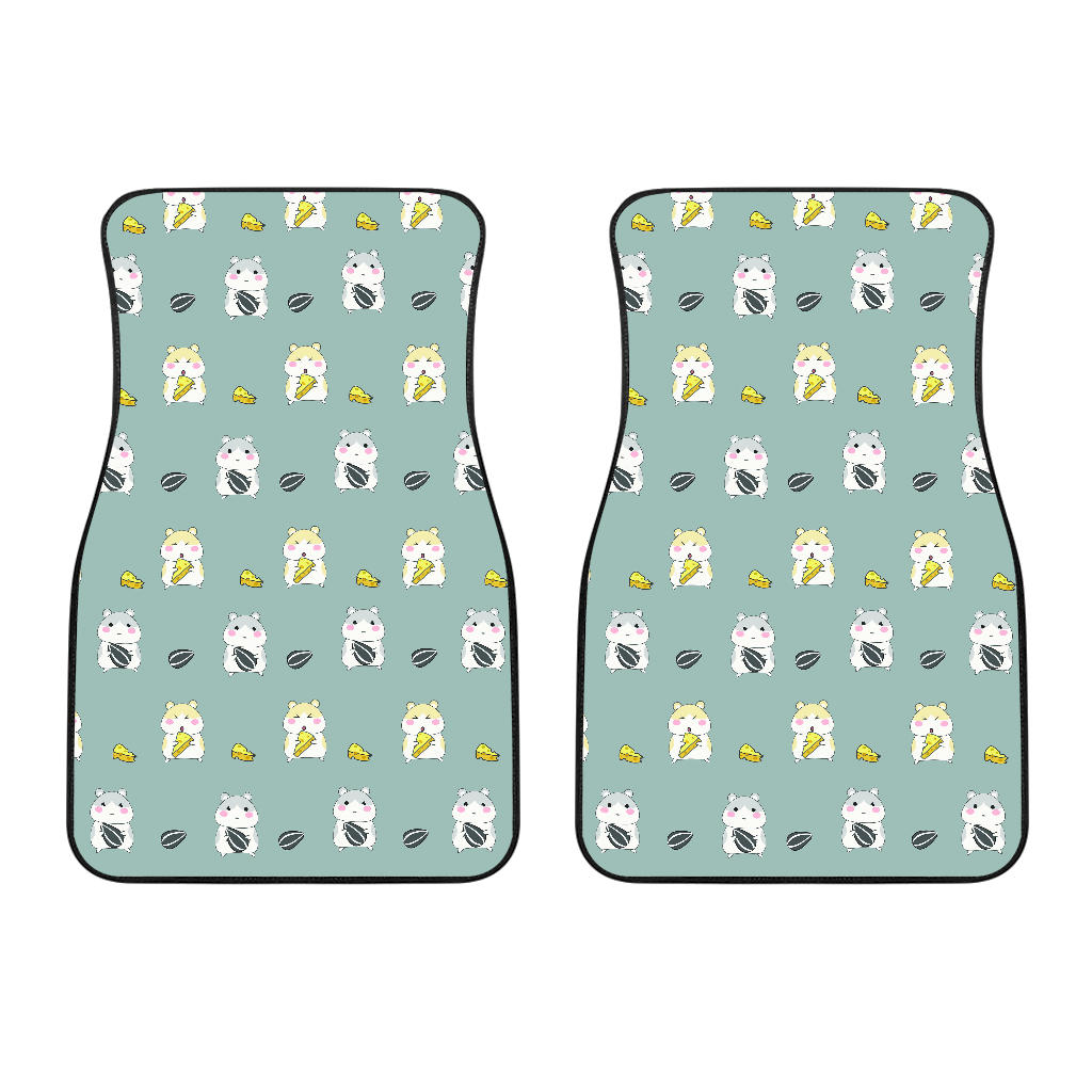 Cute Hamster Cheese Pattern Front Car Mats
