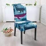 Whale Design Pattern Dining Chair Slipcover