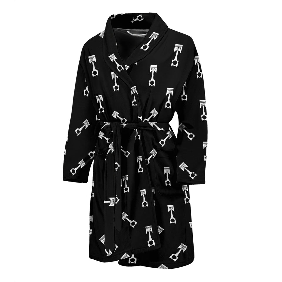 Engine Piston Black Theme Pattern Print Design 03 Men's Bathrobe