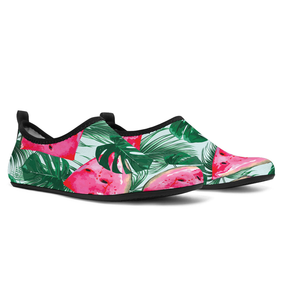 Watermelons Tropical Palm Leaves Pattern Aqua Shoes