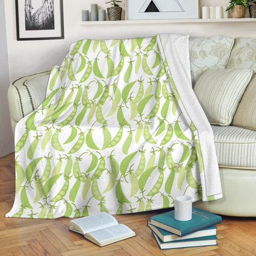 Green Peas Pattern Print Design 03 Premium Blanket
