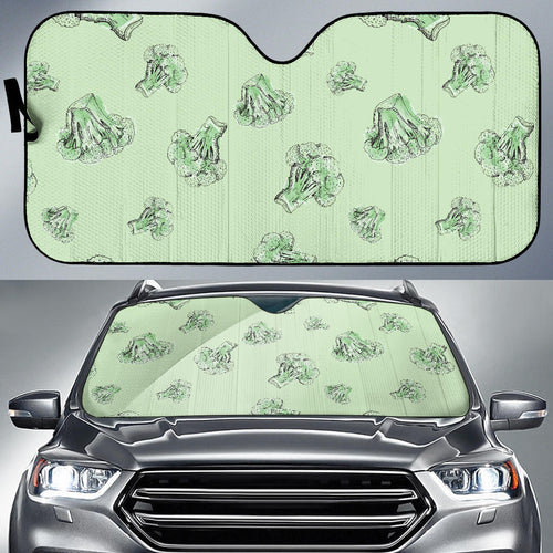 Broccoli Sketch Pattern Car Sun Shade