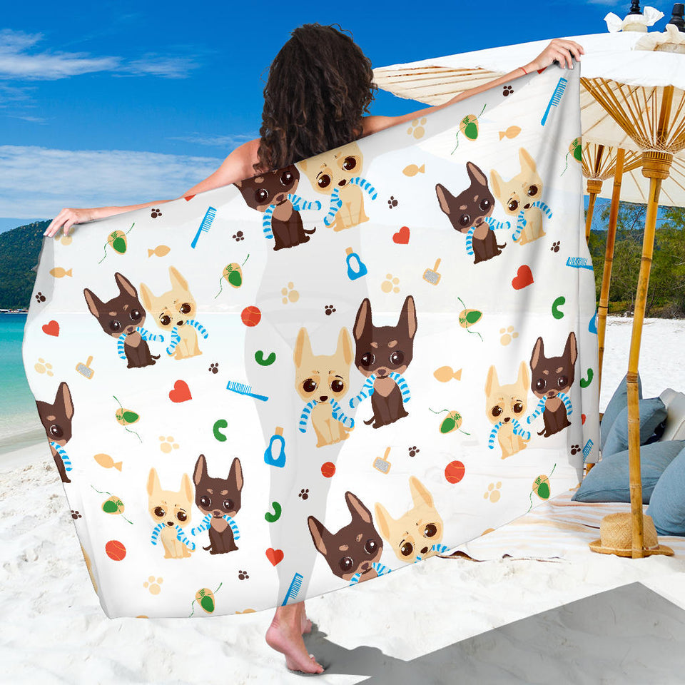 Cute Chihuahua Dog Pattern Sarong