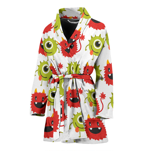 Alien Pattern Print Design 05 Women's Bathrobe