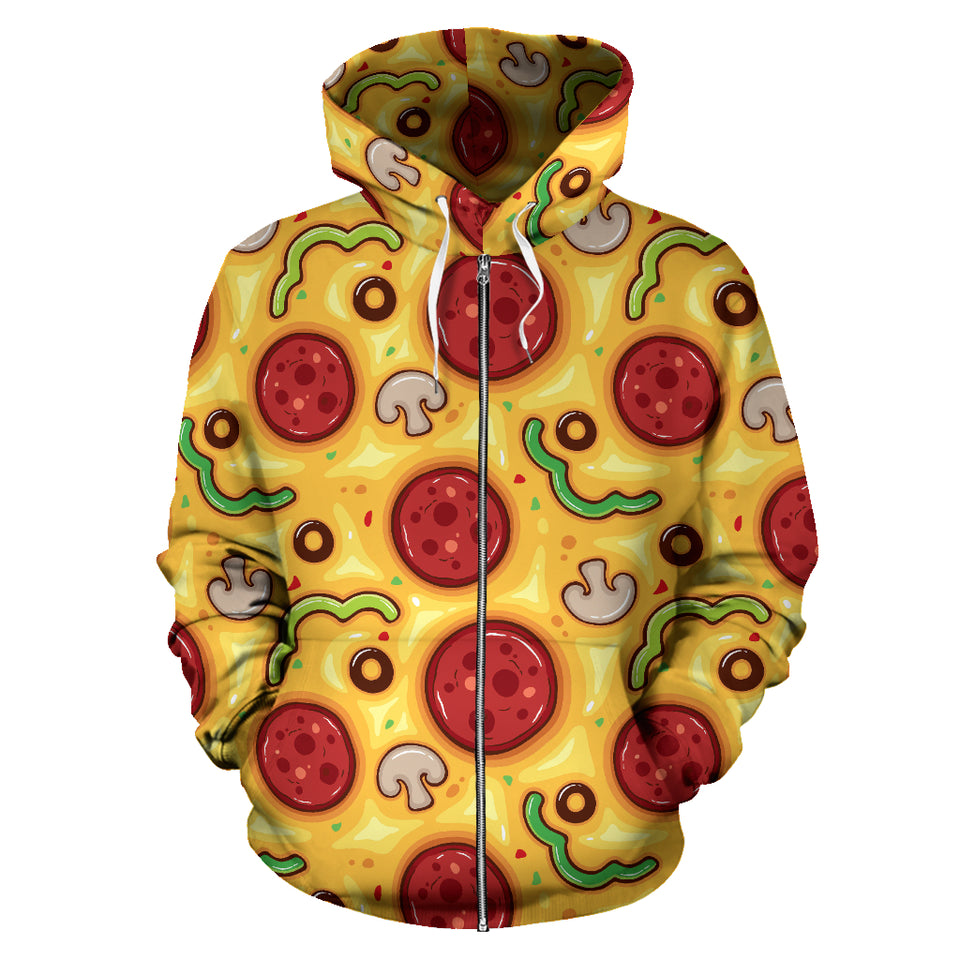 Pizza Texture Pattern Zip Up Hoodie
