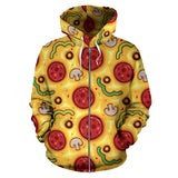 Pizza Texture Pattern Zip Up Hoodie