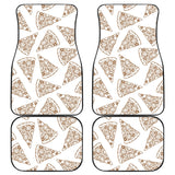 Hand Drawn Pizza Pattern Front And Back Car Mats