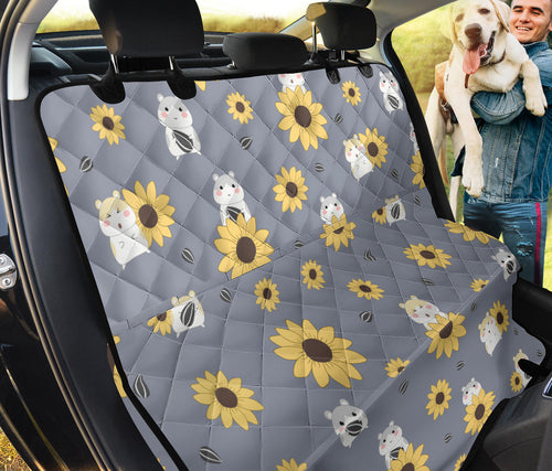 Cute Hamster Sunflower Pattern Background Dog Car Seat Covers