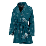 Snowflake Pattern Dark Background Women'S Bathrobe