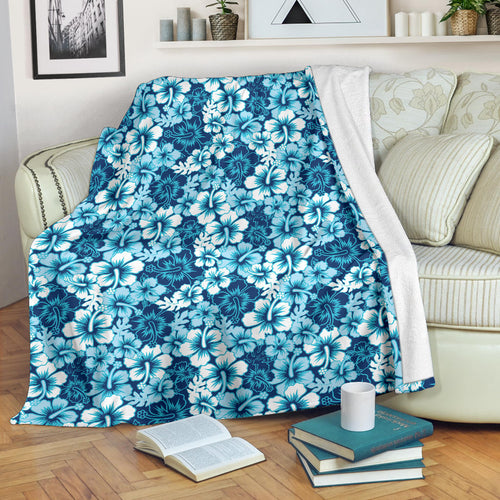 Hibiscus Pattern Print Design 03 Premium Blanket