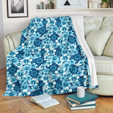 Hibiscus Pattern Print Design 03 Premium Blanket