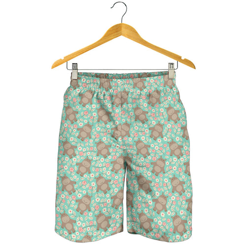 Hippopotamus Pattern Print Design 02 Men Shorts