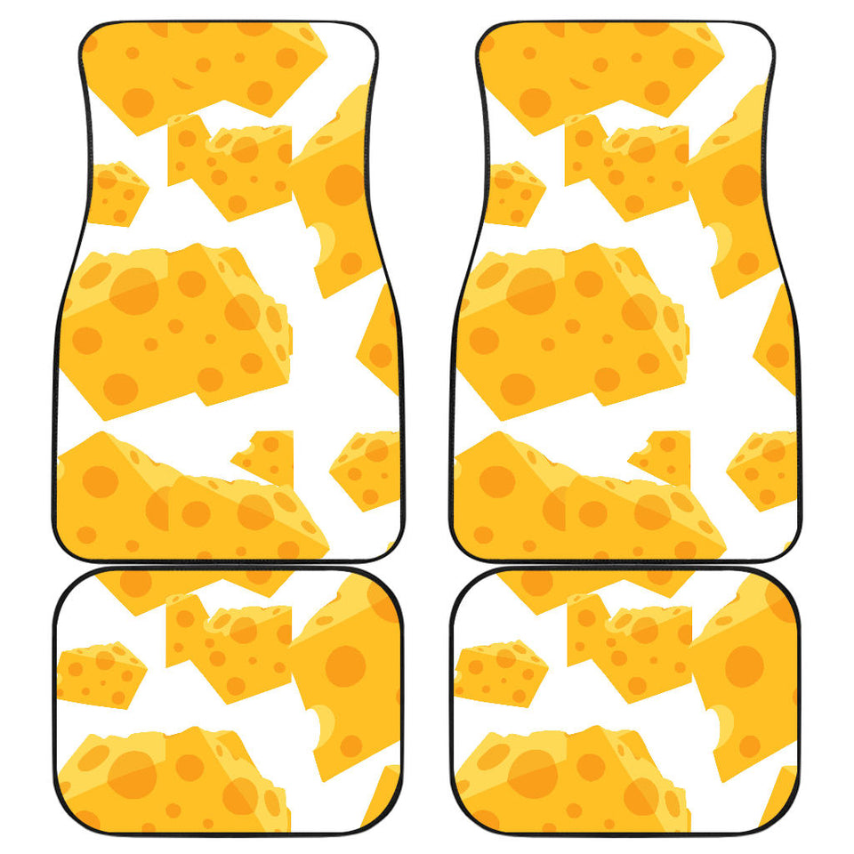 Cheese Slice Pattern Front And Back Car Mats