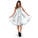 Cute Goat Design Pattern Sleeveless Midi Dress