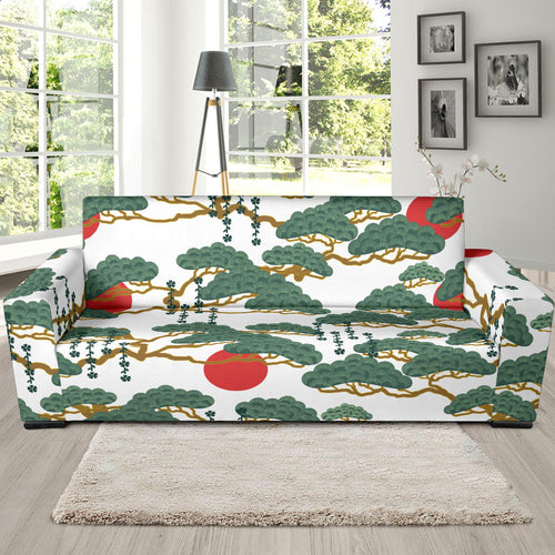 Bonsai Red Sun Japanese Pattern Sofa Slipcover
