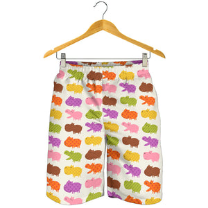 Hippopotamus Pattern Print Design 01 Men Shorts