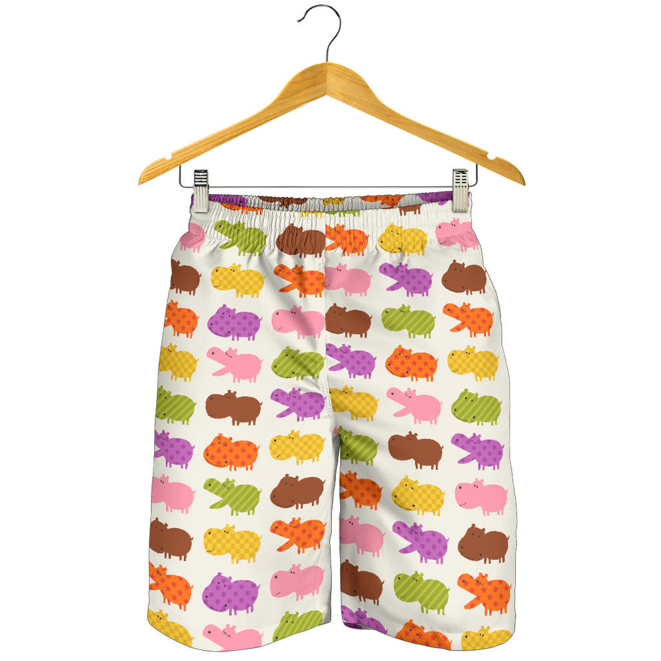 Hippopotamus Pattern Print Design 01 Men Shorts