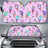Cute Ice Cream Cone Animal Pattern Car Sun Shade